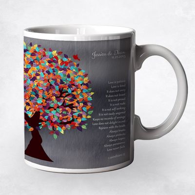 Tin Half Spring Tree 10th Anniversary Coffee Mug Gift for Couple M-1289