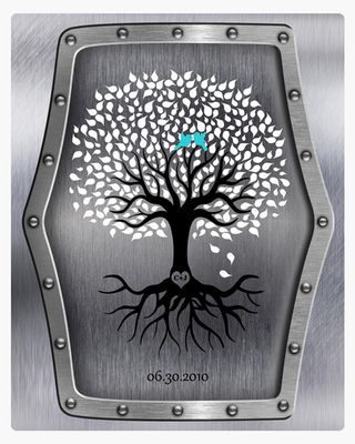 #1 Best Seller - Steel Tree with Roots 11th Anniversary Wall Plaque Gift for Couple LTC-1374