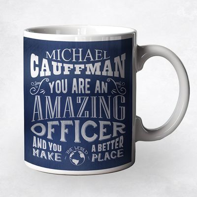 Amazing Police Officer Typography Retirement Coffee Mug Gift for Police M-2153