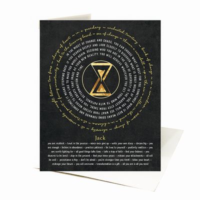 Hourglass Words of Encouragement for Him Divorce Card Gift for Divorcee C-2155