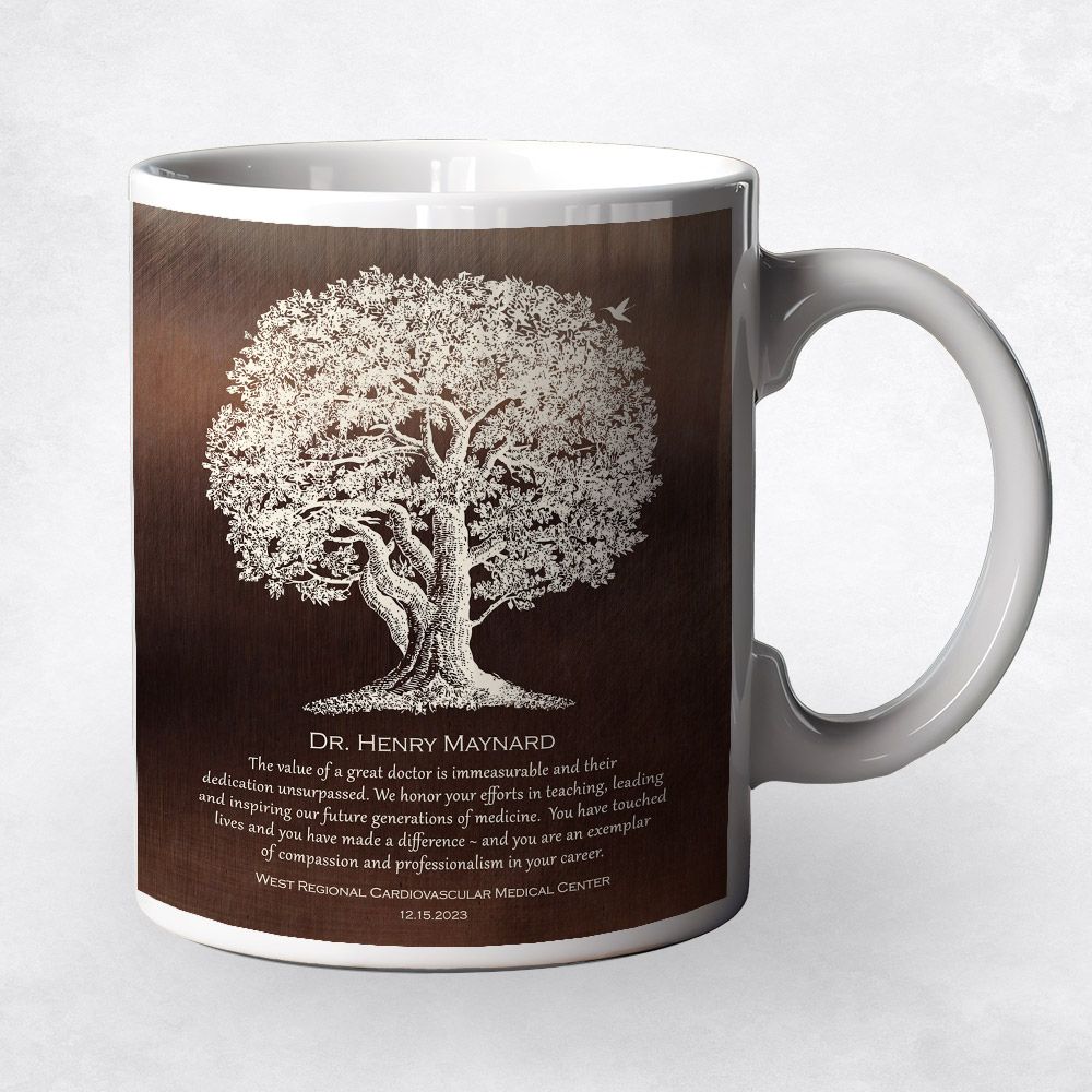 #1 Best Seller - Bronze Oak Tree Retirement Coffee Mug Gift for Doctor M-1865