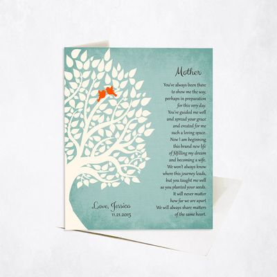 #1 Best Seller - Weddding Tree Poem Wedding Card Gift for Mother C-1139