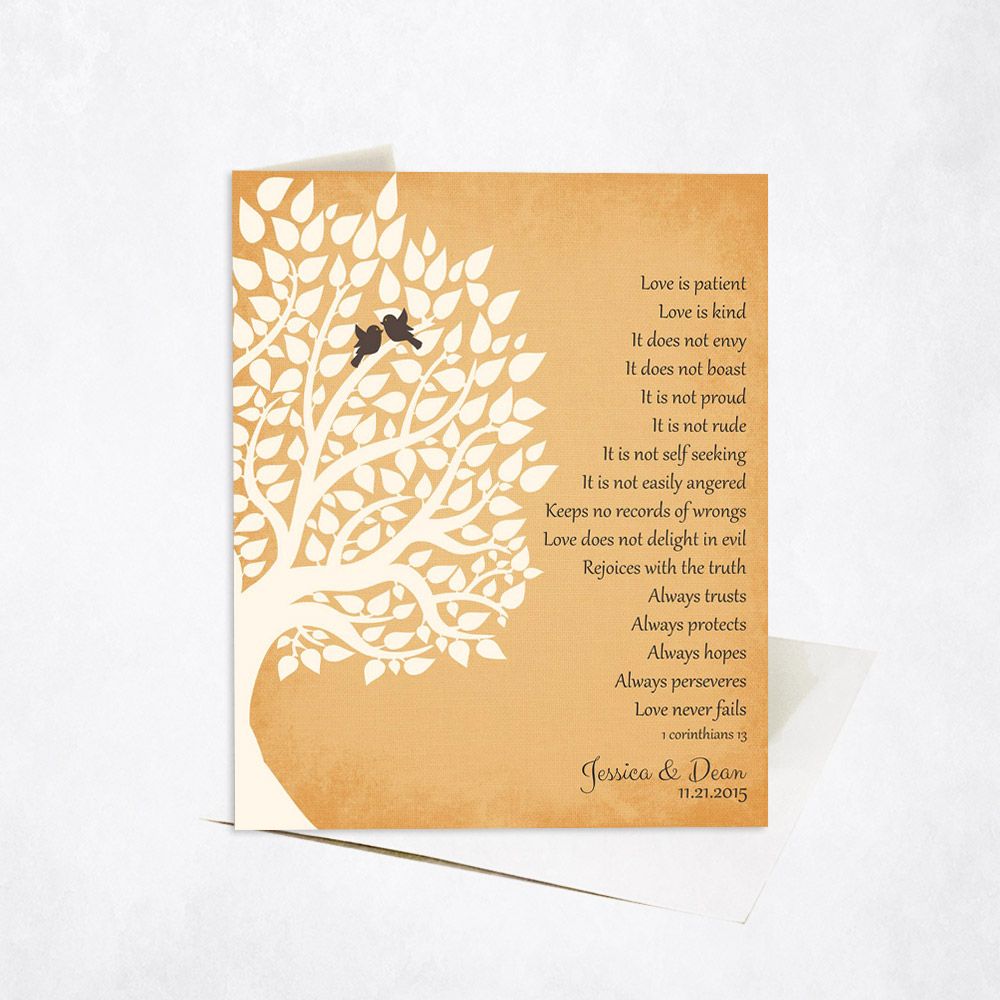 Half Tree Silhouette Anniversary Card Gift for Couple C-1131