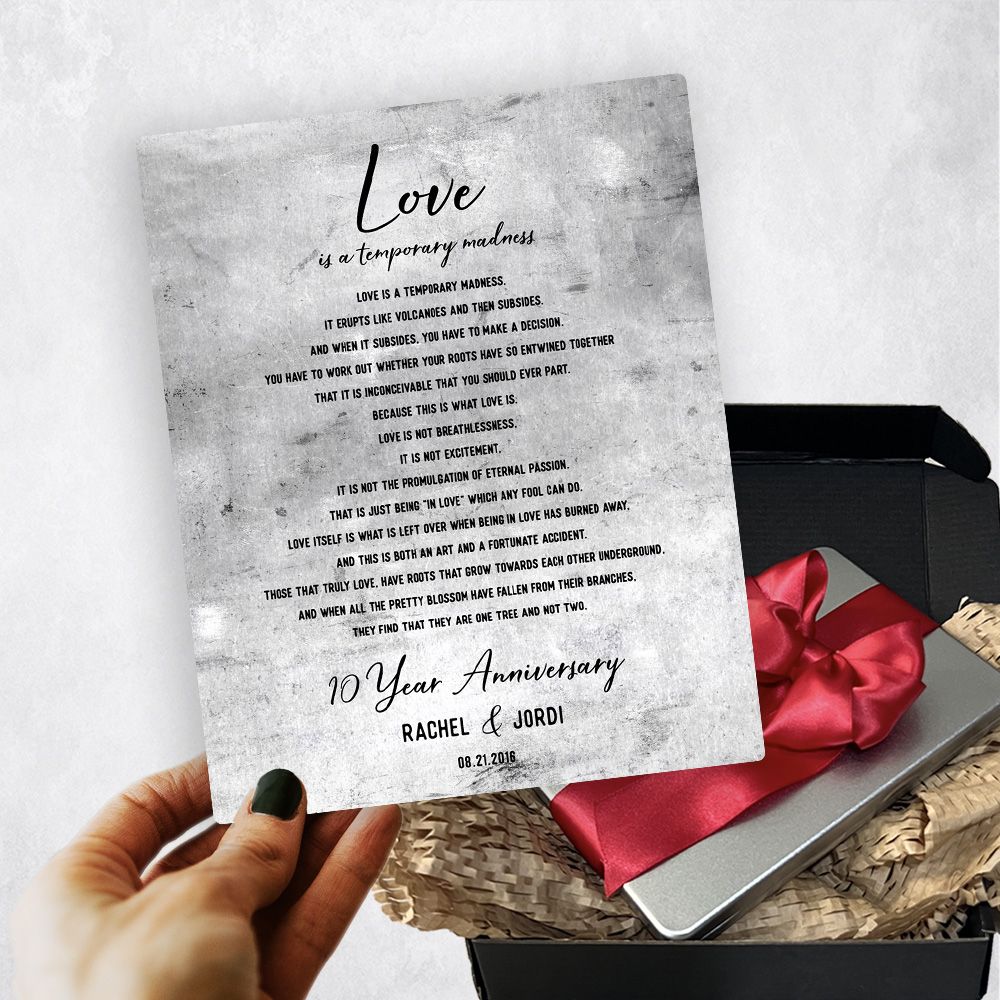 #1 Best Seller - Tarnished Tin Wedding Reading 10th Anniversary Gift Delivery Box Gift for Couple T…