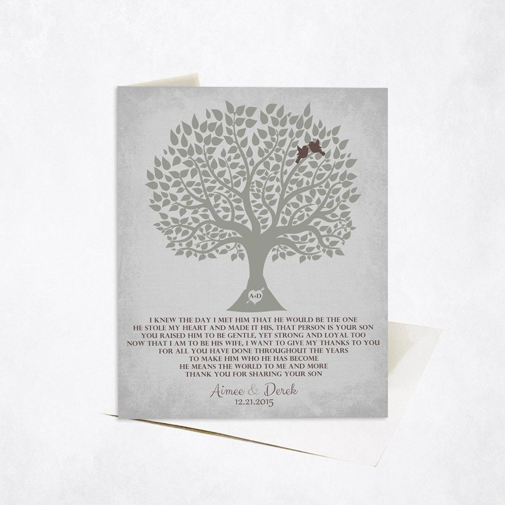 Tree Silhouette Wedding Card Gift for Mother Of The Groom C-1120