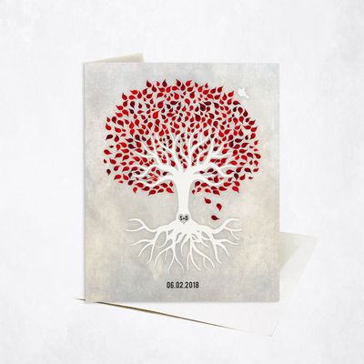 Garnet Treed Anniversary Card Gift for Couple C-1546