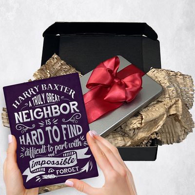 Truly Great Neighbor Typography Moving Away Gift Delivery Box Gift for Neighbor TOY-2146