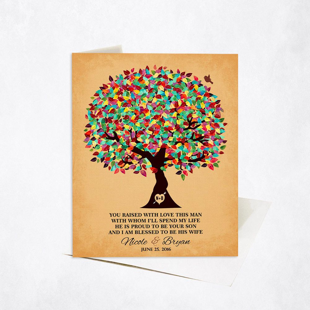 Colorful Summer Tree Wedding Card Gift for Mother Of The Groom C-1205