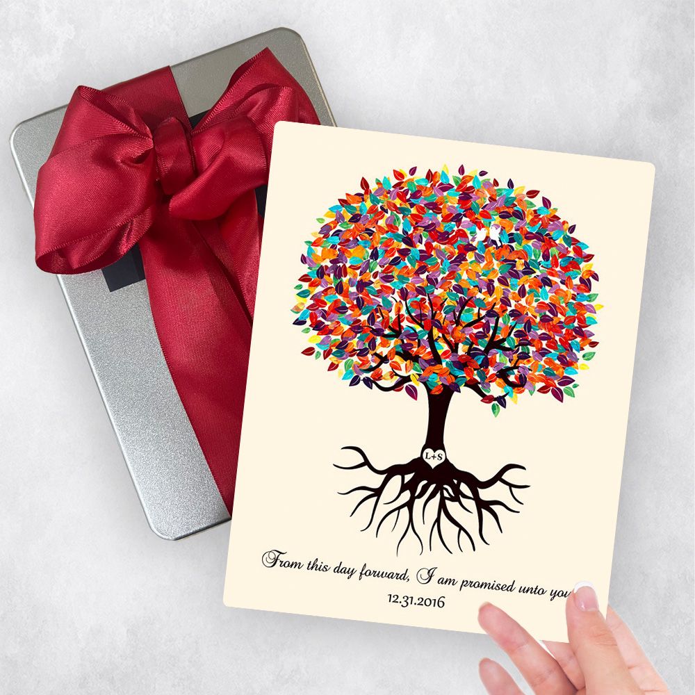 Colorful Tree with Roots Engagement Gift Delivery Box Gift for Couple TOY-1425