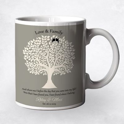 Tree Silhouette Anniversary Coffee Mug Gift for Couple M-1361