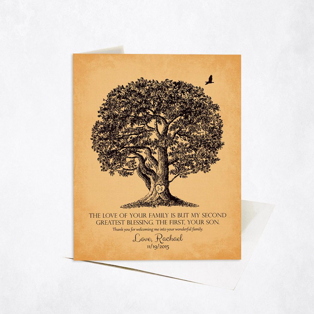 Old Oak Tree Wedding Card Gift for Mother Of The Groom C-1157