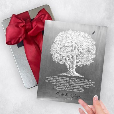 Tin White Oak Tree Wedding Gift Delivery Box Gift for Mother Of The Groom TOY-1406