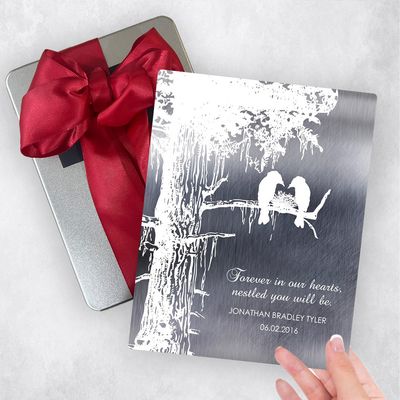 Tin White Sequoia Tree Memorial Gift Delivery Box Gift for Bereaved Parents TOY-1353