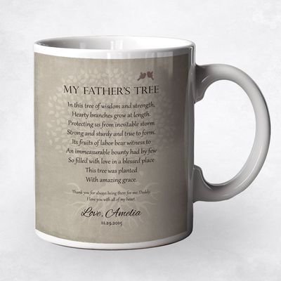 My Father&#39;s Tree Poem Father&#39;s Day Coffee Mug Gift for Dad M-1141