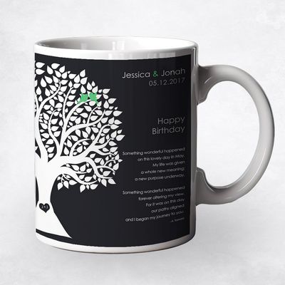 Half Silhouette Tree Spouse Birthday Coffee Mug Gift for Spouse M-1717