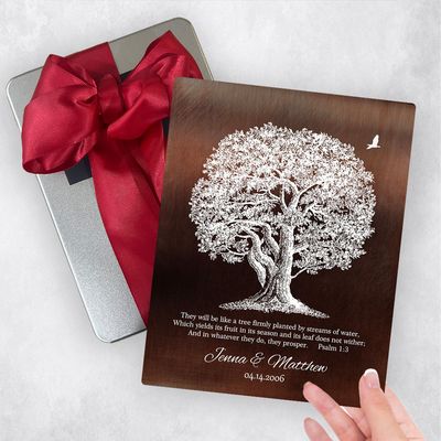 Bronze Oak Tree 8th Anniversary Gift Delivery Box Gift for Couple TOY-1414