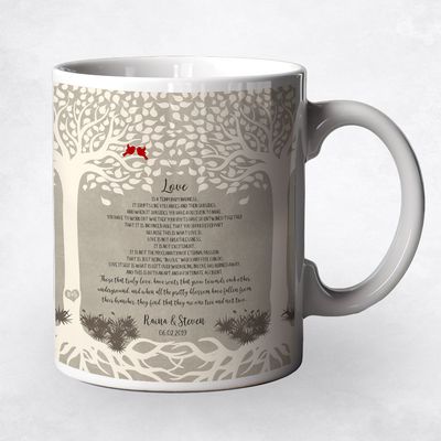 #1 Best Seller - Two Trees with Roots Anniversary Coffee Mug Gift for Couple M-1766