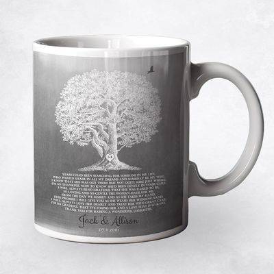 Tin Oak Tree Wedding Coffee Mug Gift for Mother Of The Bride M-1416