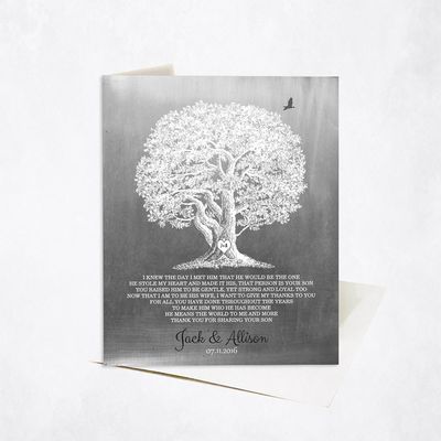 Tin White Oak Tree Wedding Card Gift for Mother Of The Groom C-1406