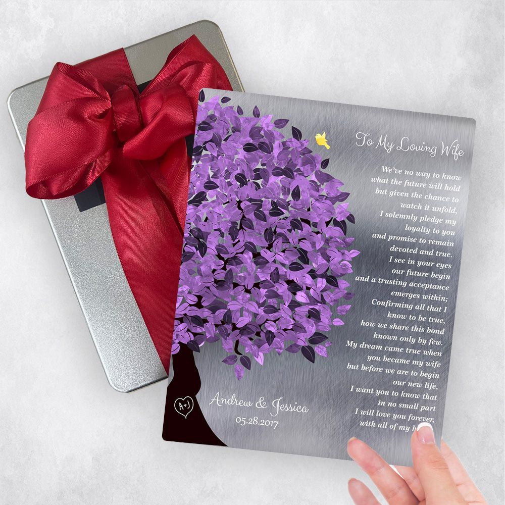 #1 Best Seller - Tin Half Purple Tree Wedding Gift Delivery Box Gift for Bride And Groom TOY-1490