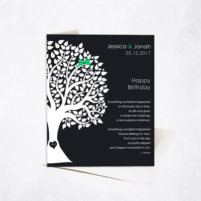 Half Silhouette Tree Spouse Birthday Card Gift for Spouse C-1717