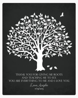 Black Magnolia Tree Wedding Wall Plaque Gift for Parents LTC-1152