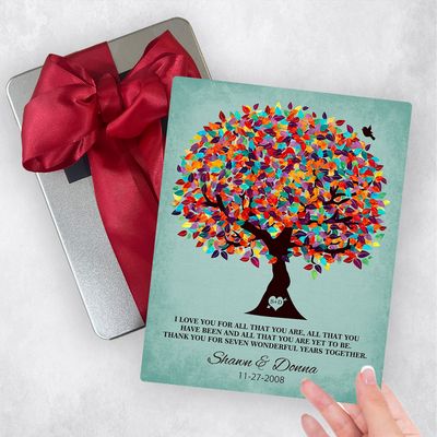 Colorful Spring Tree 7th Anniversary Gift Delivery Box Gift for Couple TOY-1262