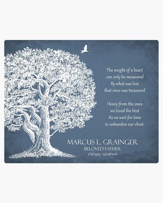 #1 Best Seller - White Oak Tree Memorial Wall Plaque Gift for Bereaved Family LTC-1329