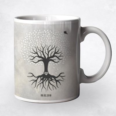 White Canopy Tree Anniversary Coffee Mug Gift for Couple M-1529