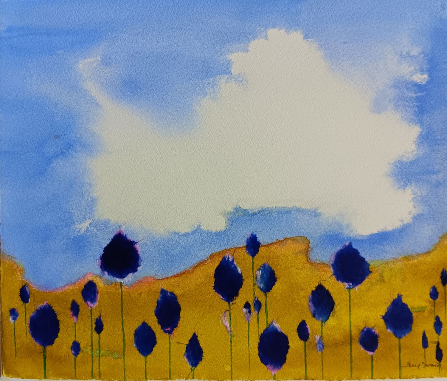Sea Hollies on a Hill