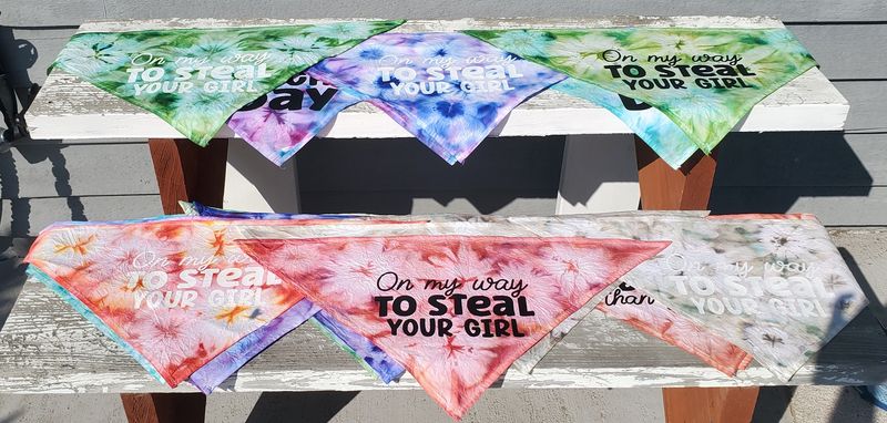 Tye Dyed Bandana with Writing