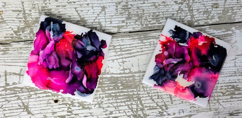 Coaster Set of 2 - No Vinyl w/ Matte or Resin