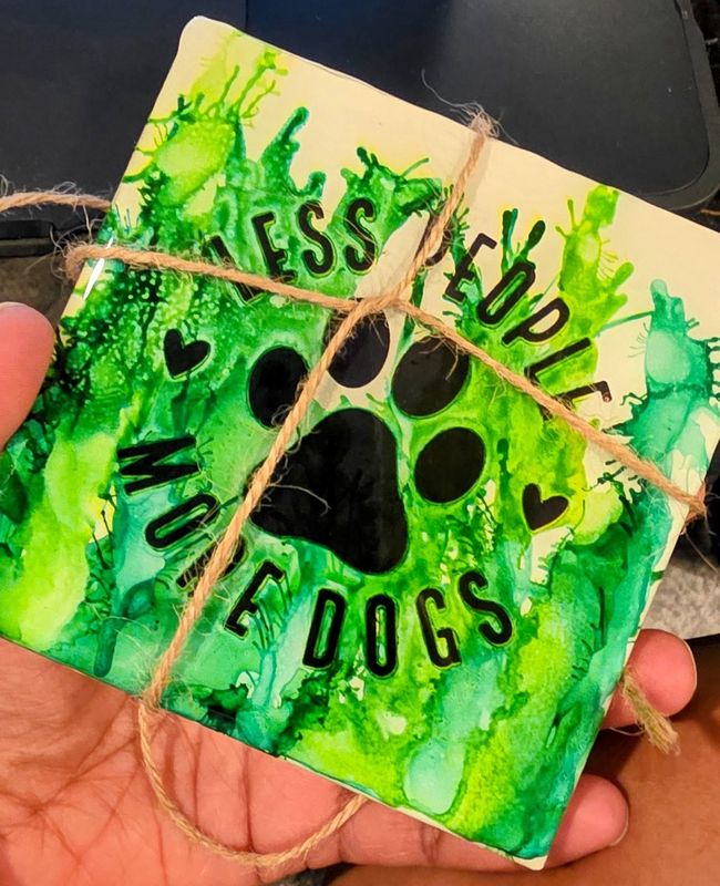 Coaster Set of 2 - Vinyl w/ Matte or Resin