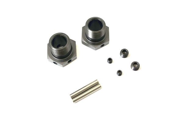 Kyosho Hexagones de roues Inferno MP10 Gun Metal (2) Etroits