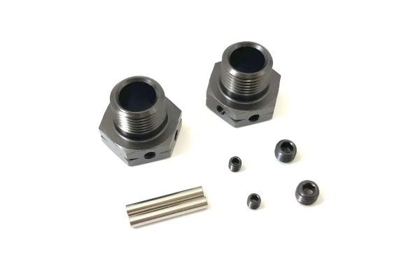 Kyosho Hexagones de roues Inferno MP10 Gun Metal (2) Larges
