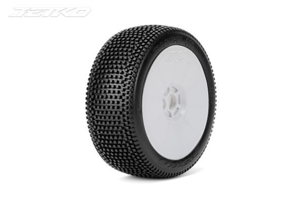Jetko Pneus Buggy 1:8 Block In Soft (2) jantes Revo blanches