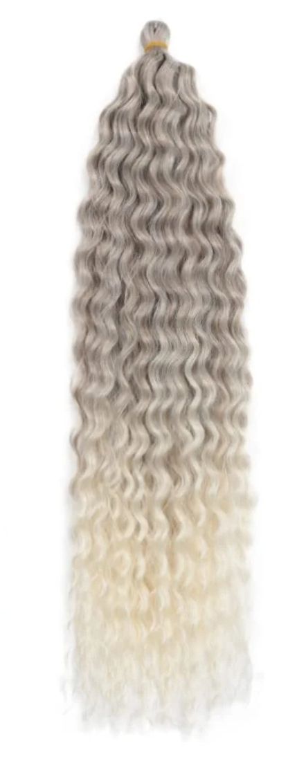 Light Grey to Blonde ombre water wave