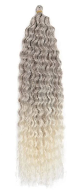 Light Grey to Blonde ombre water wave
