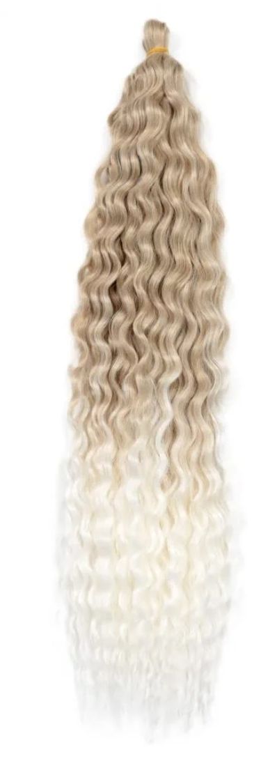 Medium Blonde to White Blonde ombre water wave