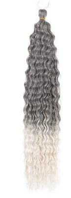 Dark Grey to White blonde ombre water wave