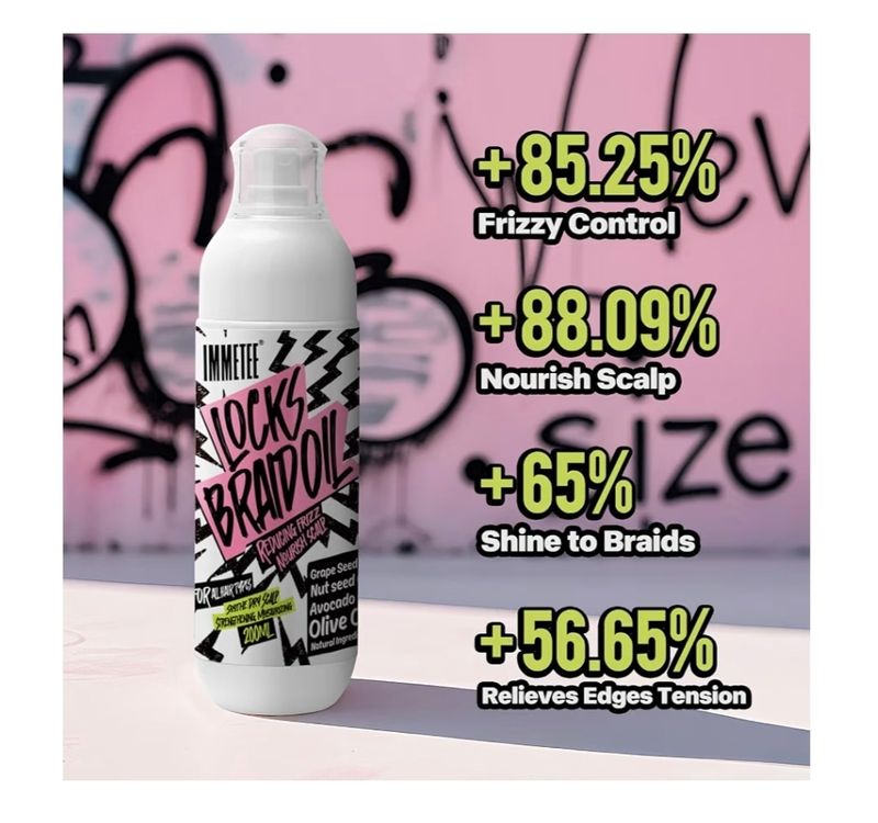 immetee Braid Oil, Braid Spray Frizzy Control Nourish Achy Scalp &amp; Adds Shine
