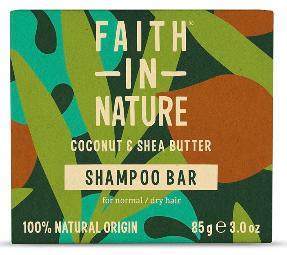 Faith In Nature Natural Coconut &amp; Shea Butter Shampoo Bar, Hydrating, Vegan &amp; Cruelty Free, Paraben and SLS Free, for Normal to Dry Hair
