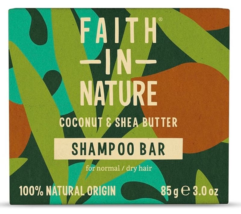 Faith In Nature Natural Coconut &amp; Shea Butter Shampoo Bar, Hydrating, Vegan &amp; Cruelty Free, Paraben and SLS Free, for Normal to Dry Hair