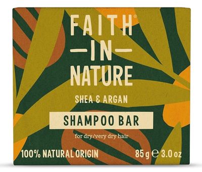 Faith In Nature Natural Shea and Argan Shampoo Bar, Nourishing, Vegan and Cruelty Free, No SLS or Parabens, For Dry to Very Dry Hair
