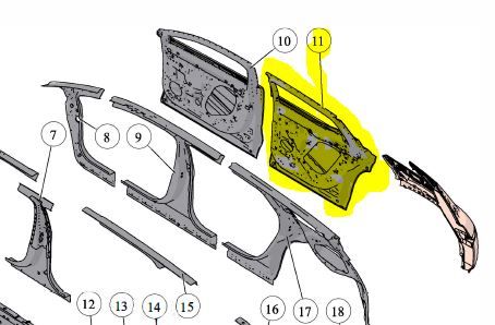 DIW ASM REAR DOOR RH