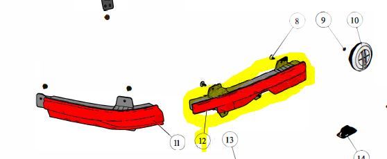 REAR LAMP TAILGATE LH