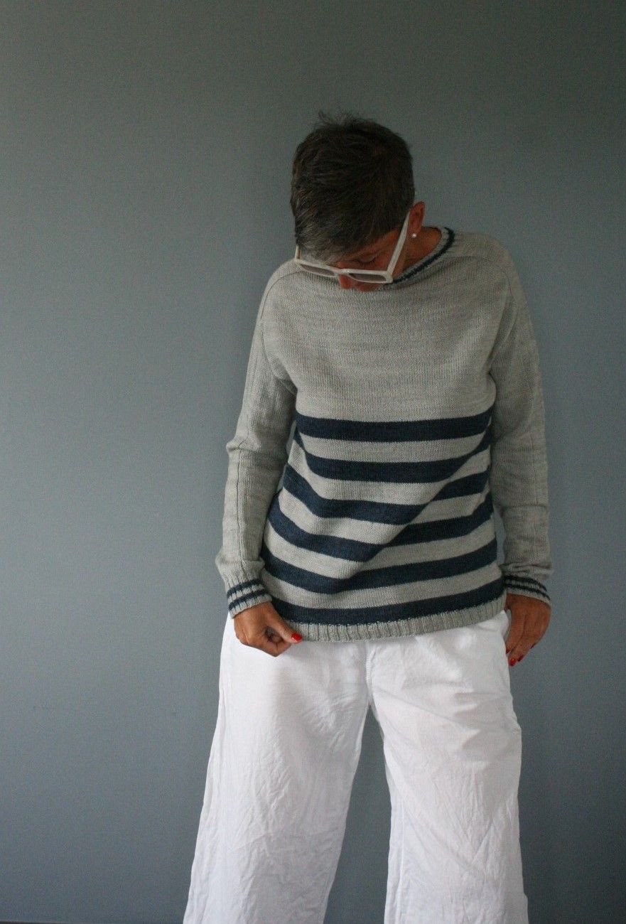 Binz – Strickanleitung für maritimen Pullover „Tag am Meer“, top-down &amp; nahtlos