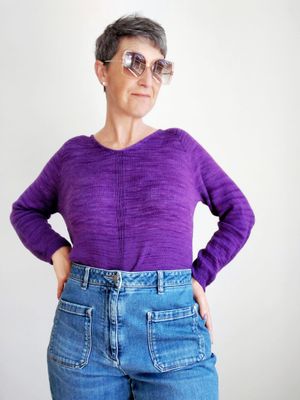 Moon River - sportlich-eleganten Raglanpullover mit V-Ausschnitt und langen oder kurzen Ärmeln