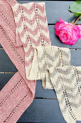Bohemian Spa Schal – Strickanleitung im Boho Zickzackmuster in 5 Breiten auch als mini Schal - ideal für Reste