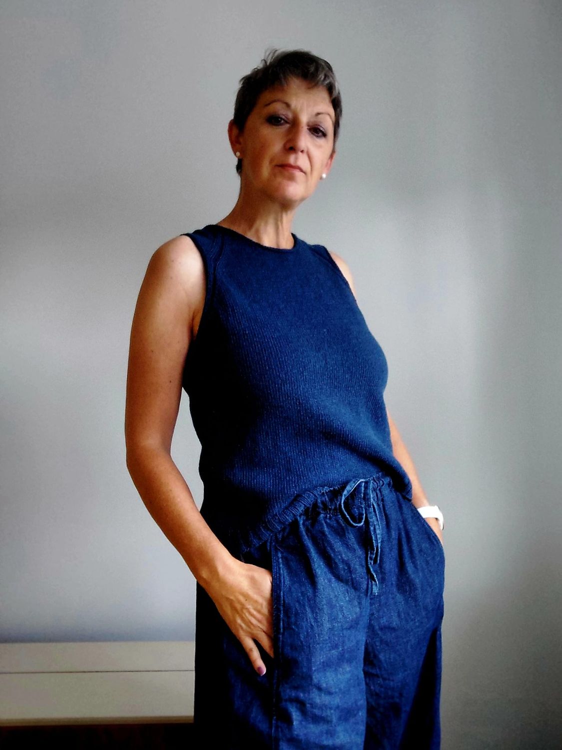 Jeans Top - Strickanleitung sportliches Top mit super Passform – wandelbar als Slipover